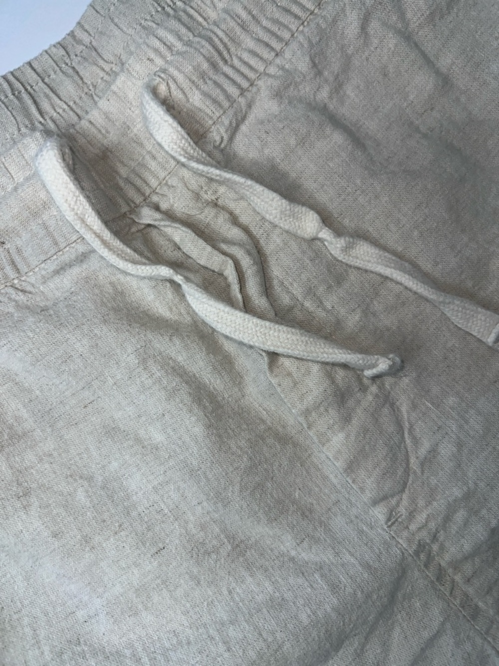 H&M Neutral Beige Linen-Blend Elastic Waist Shorts size XL - Picture 5 of 9